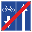 Дорожный знак 5.12.2 «Конец дороги с полосой для велосипедистов» (металл 0,8 мм, III типоразмер: сторона 900 мм, С/О пленка: тип Б высокоинтенсив.)